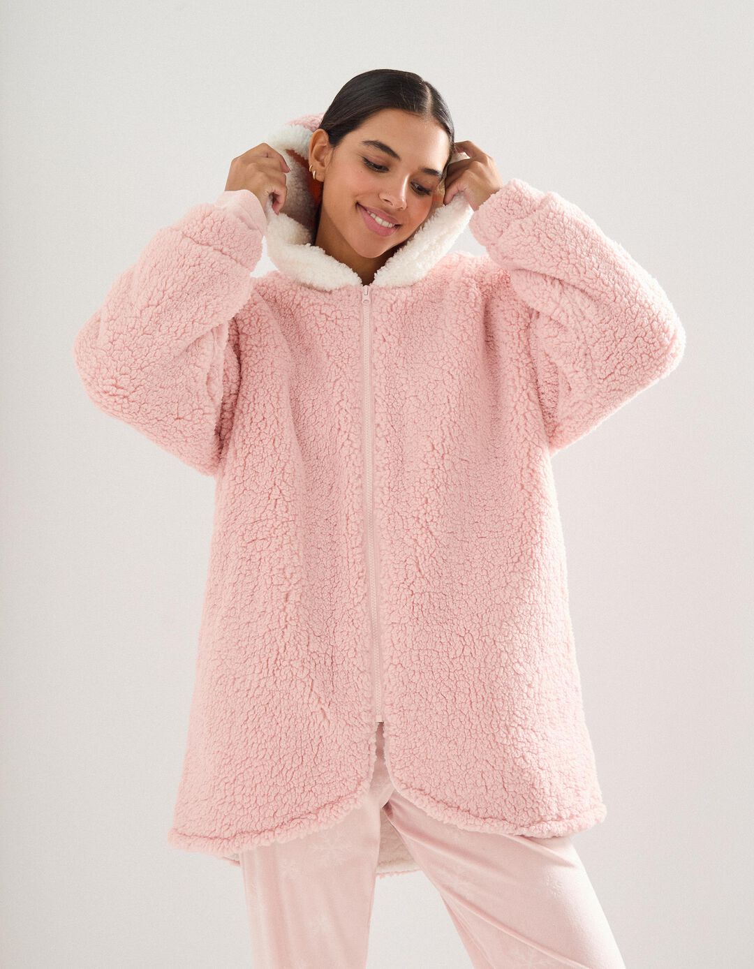 Casaco Sherpa, Mulher, Rosa Claro