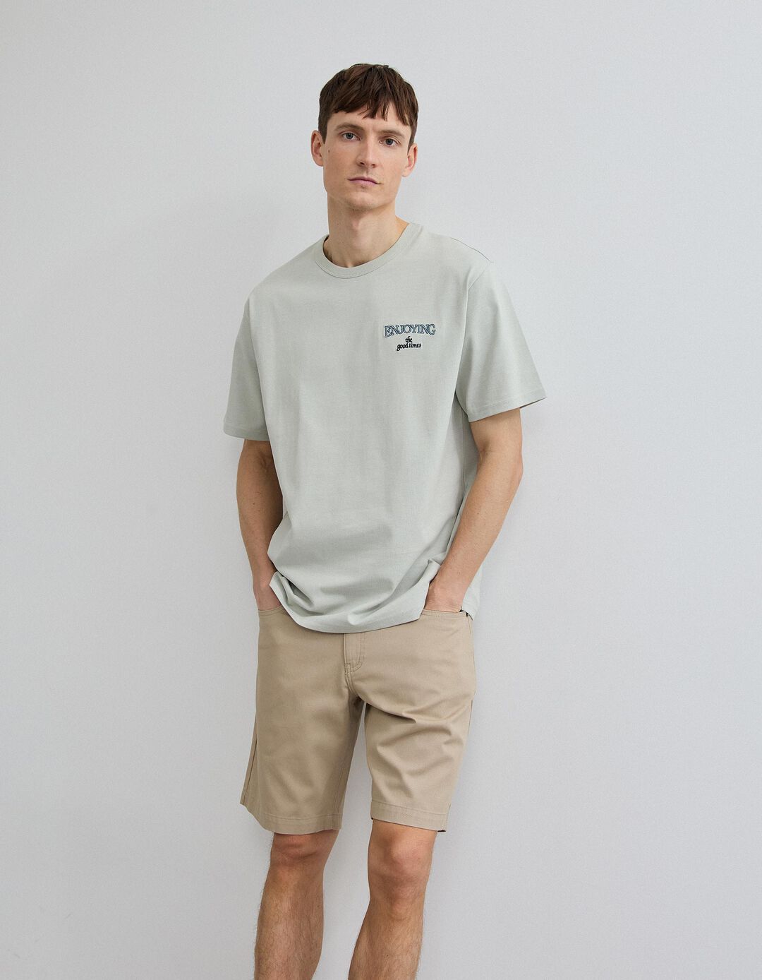 T-shirt Heavy Jersey Bordado, Homem, Vermelho Escuro