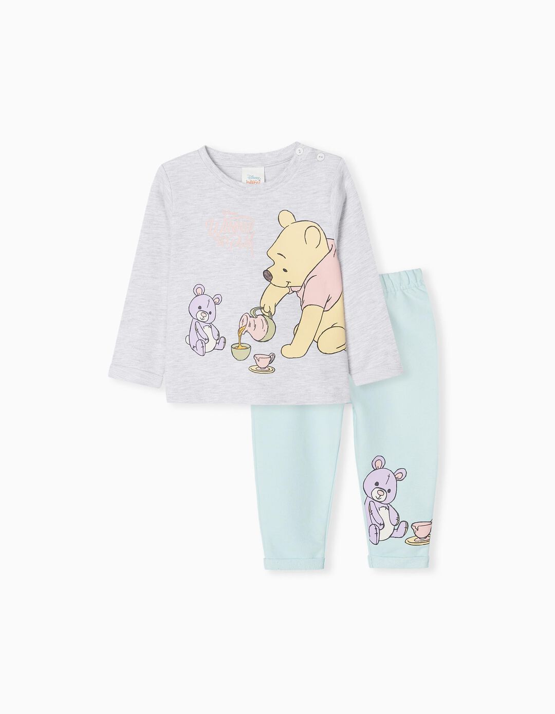 Winnie the Pooh' Long Sleeve T-shirt + Joggers Set, Newborn Girls, Multicolour