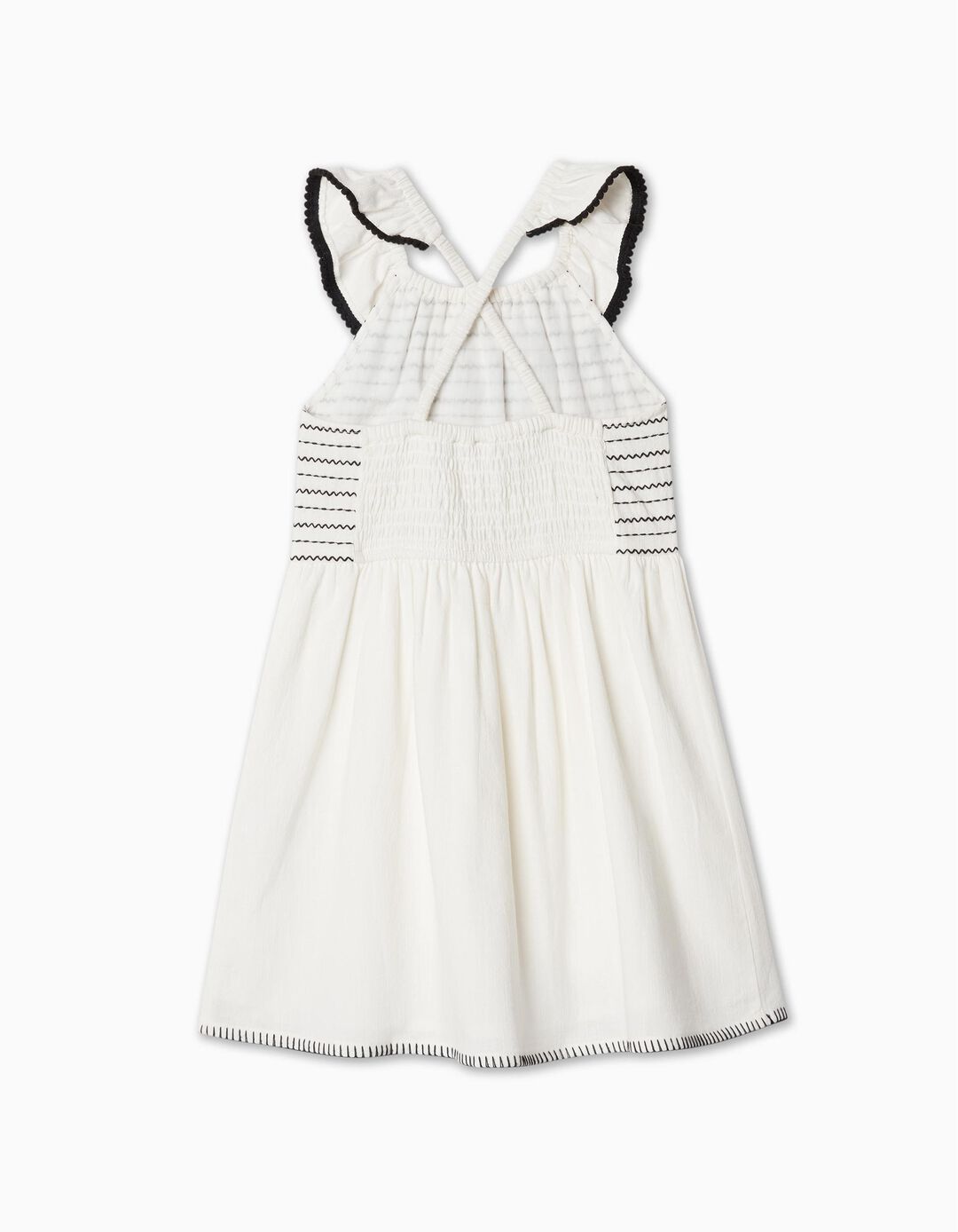 Rustic Frill Dress, Girl, White