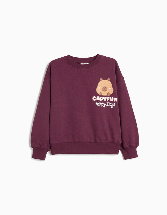 Comprar Online Sweatshirt 'Capybara' &copy;Capyfun, Menina, Vermelho Escuro