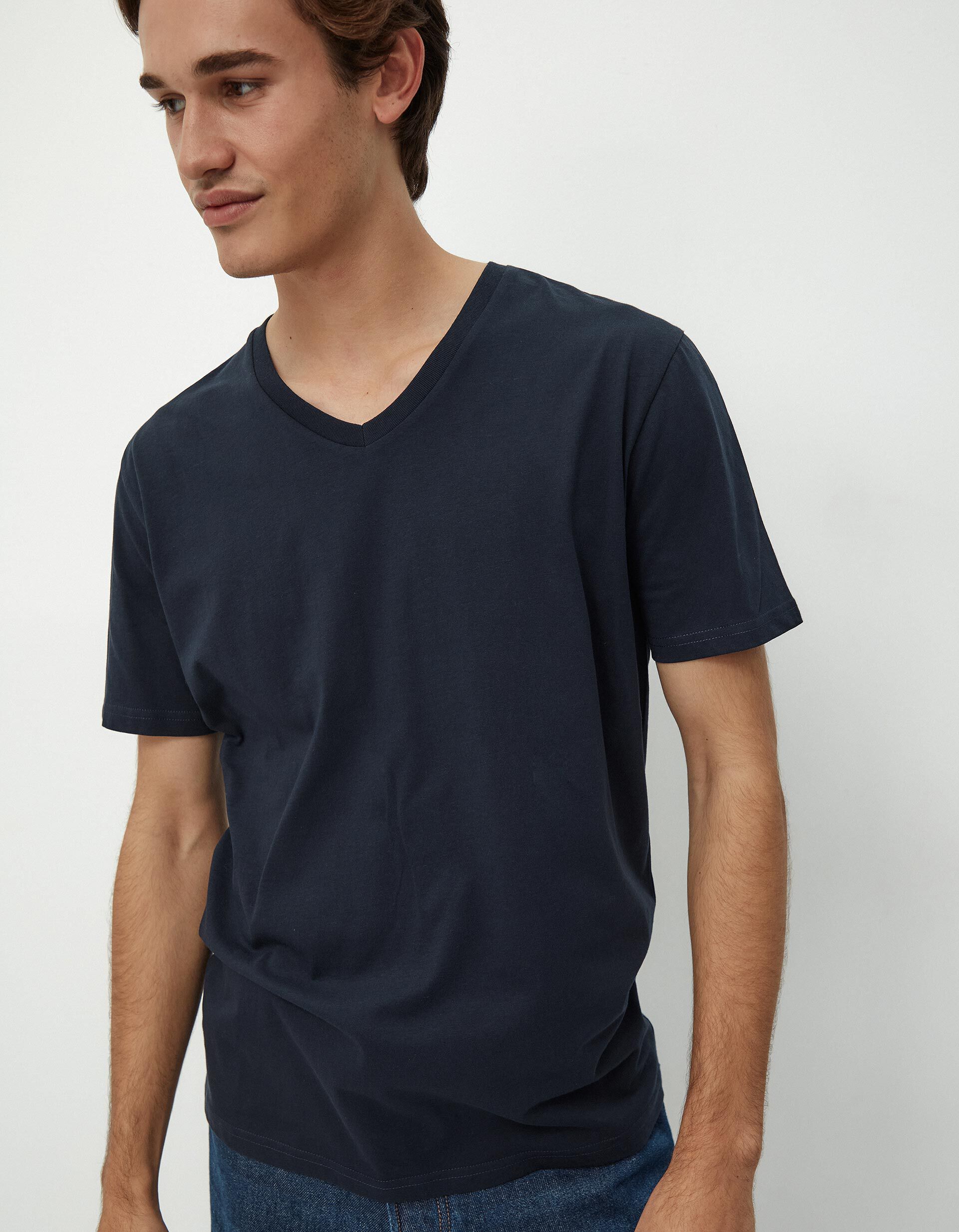 Comprar Online T-shirt Decote em V, Homem, Azul Escuro