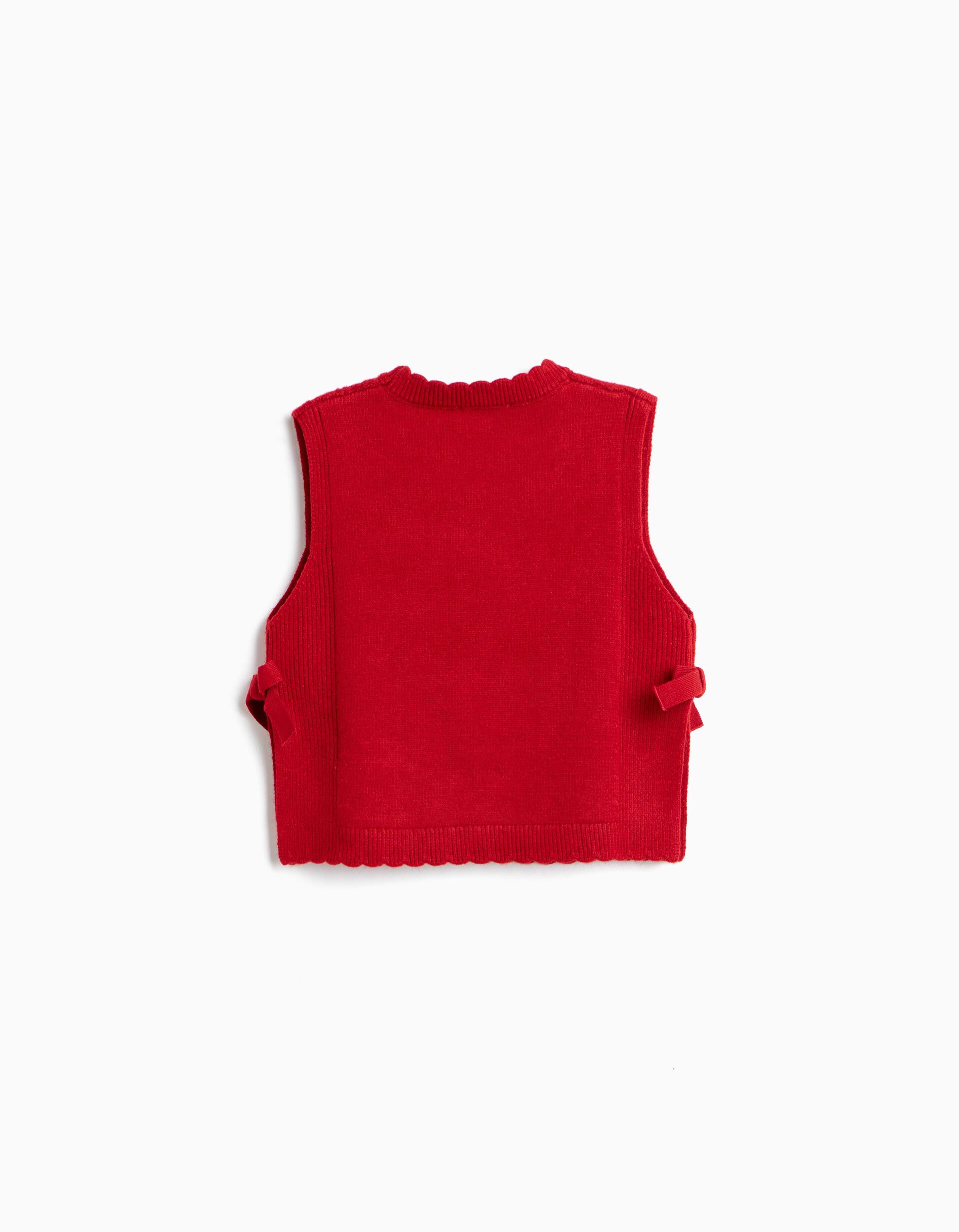Comprar Online Colete De Malha, Menina, Vermelho
