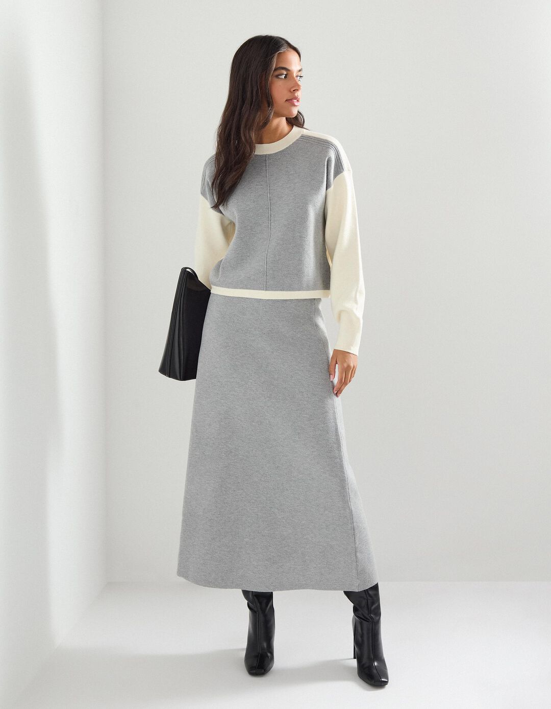 Camisola de Malha, Mulher, Cinzento Claro