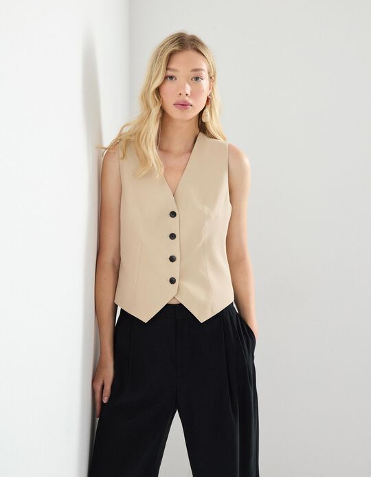 Comprar Online Colete, Mulher, Bege Claro