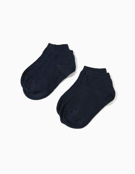 Pack of 2 Pairs of Trainer Socks, Blue