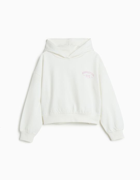 Comprar Online Sweatshirt de Felpa Capuz, Menina, Branco