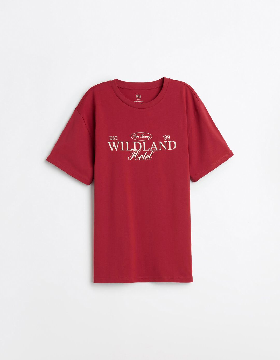 T-shirt Jersey Estampada, Homem, Vermelho Escuro