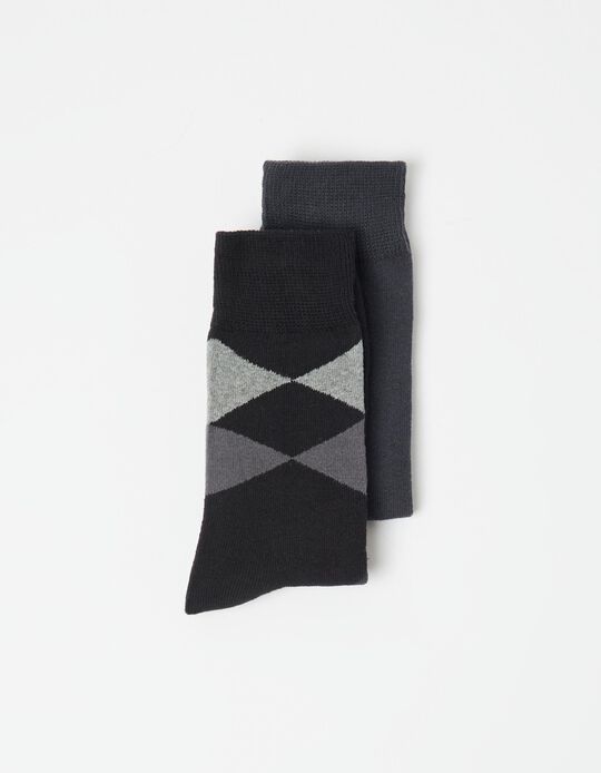 Comprar Online Pack 2 Pares de Meias, Homem, Cinzento Escuro