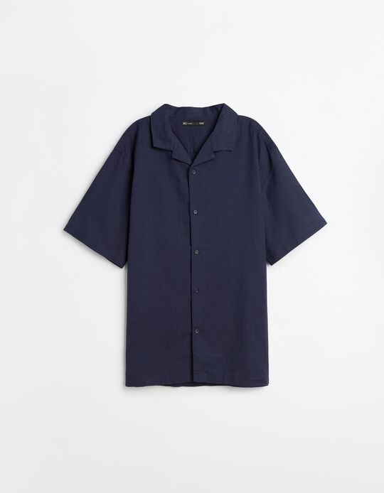 Comprar Online Camisa com Linho, Homem, Azul Escuro