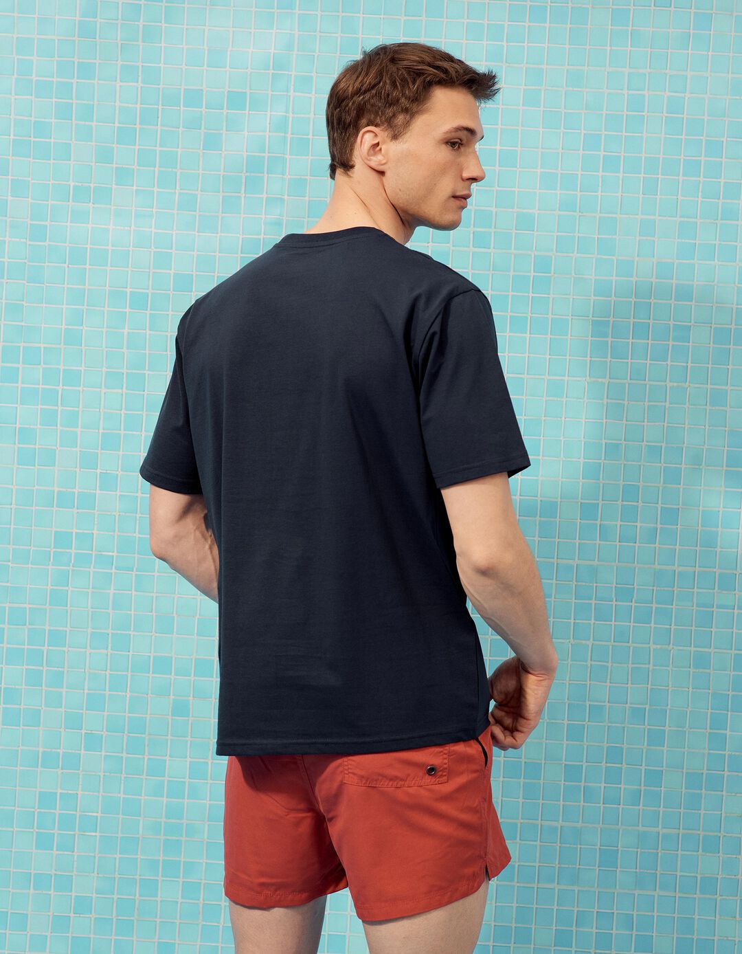 T-shirt Estampada, Homem, Azul Escuro