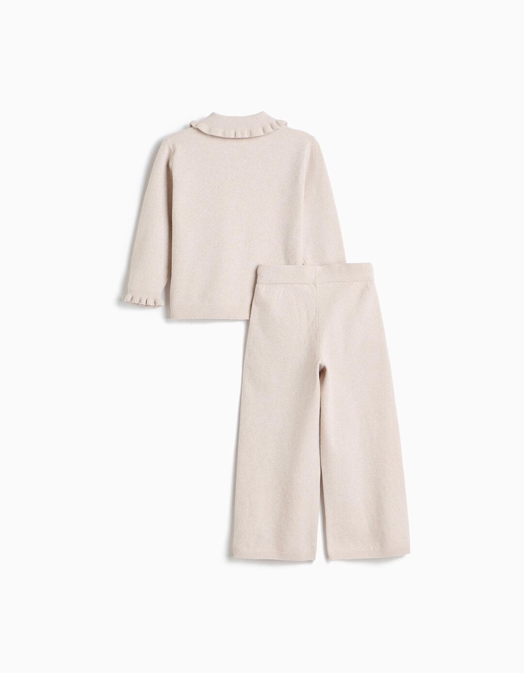 Conjunto De Malha, Menina, Bege Claro