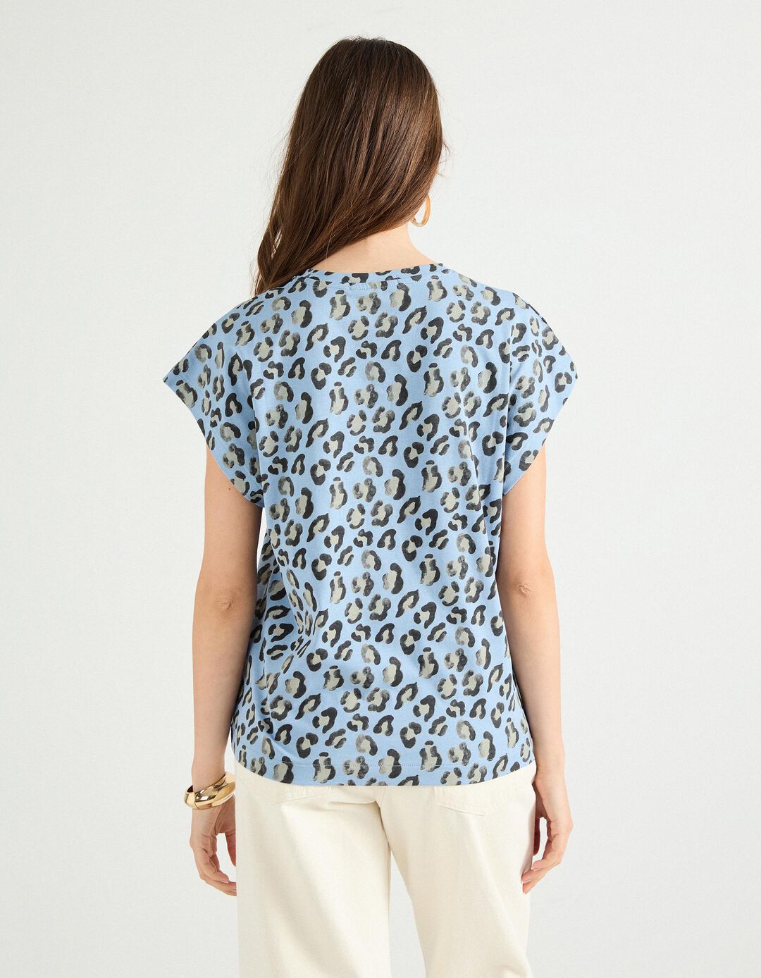 T-shirt Print, Mulher, Azul Escuro