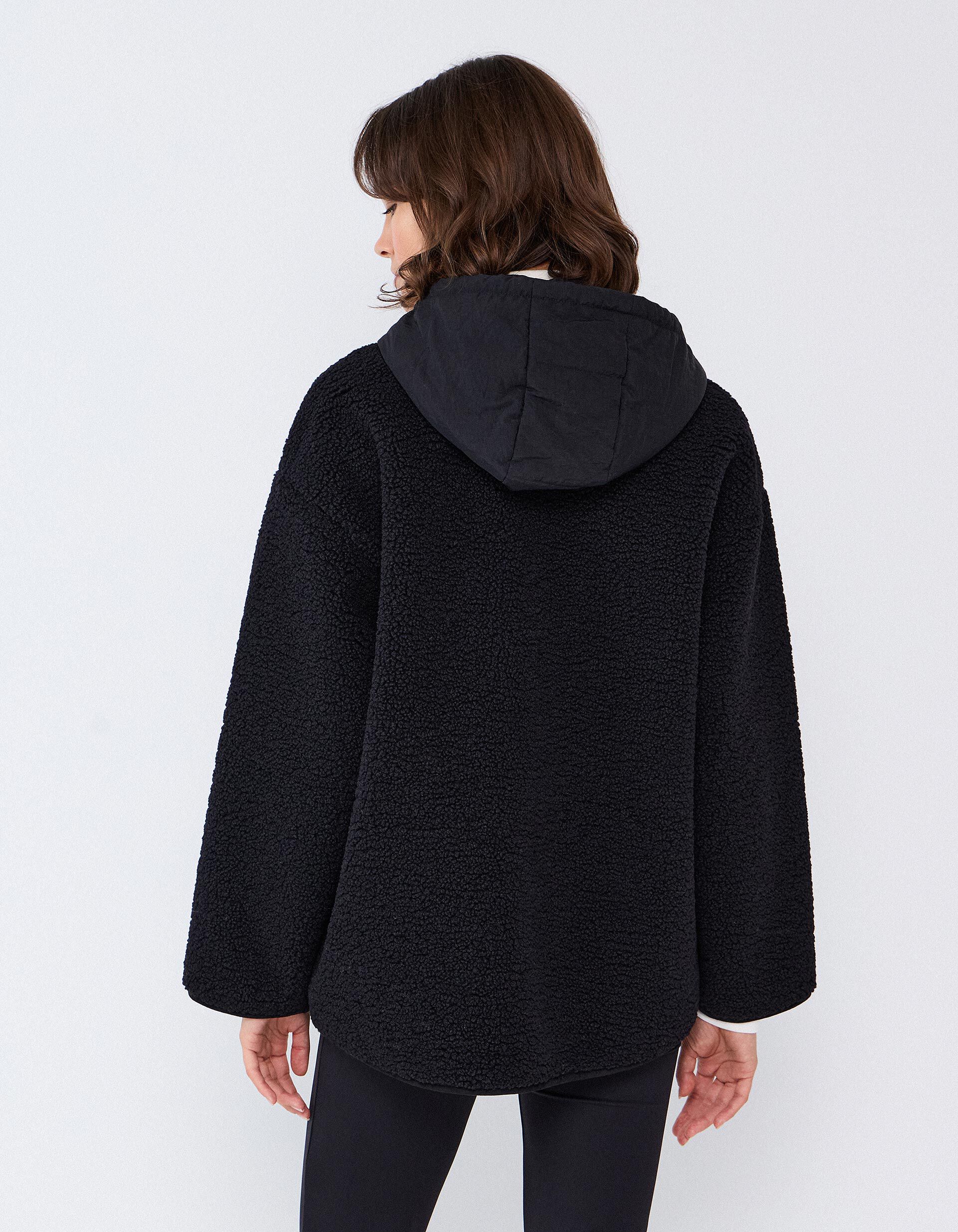 Comprar Online Casaco Efeito Sherpa, Mulher, Preto