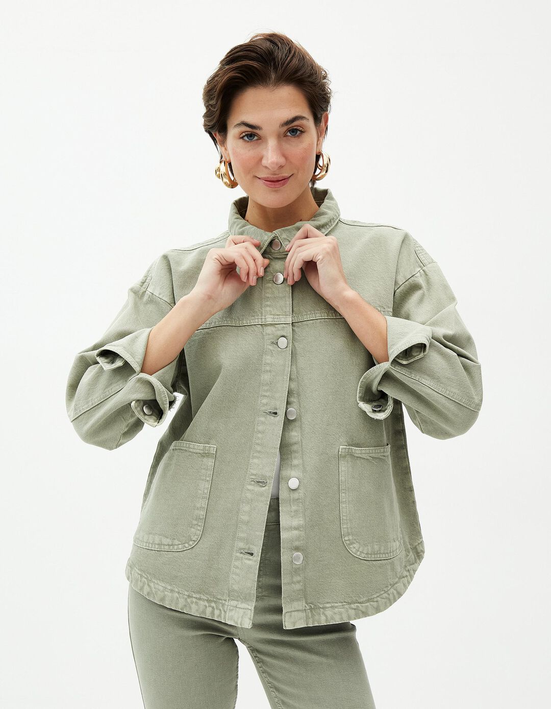 Sobrecamisa, Mulher, Verde