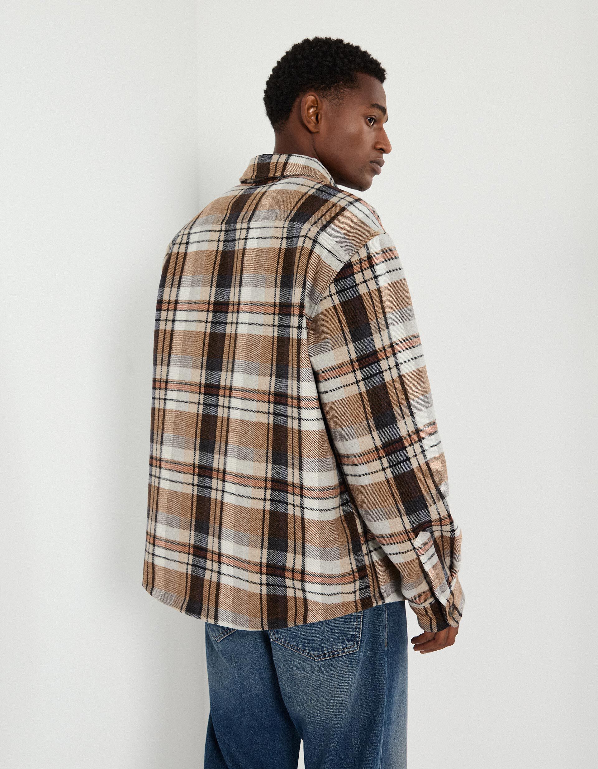 Comprar Online Sobrecamisa de Flanela, Homem, Bege