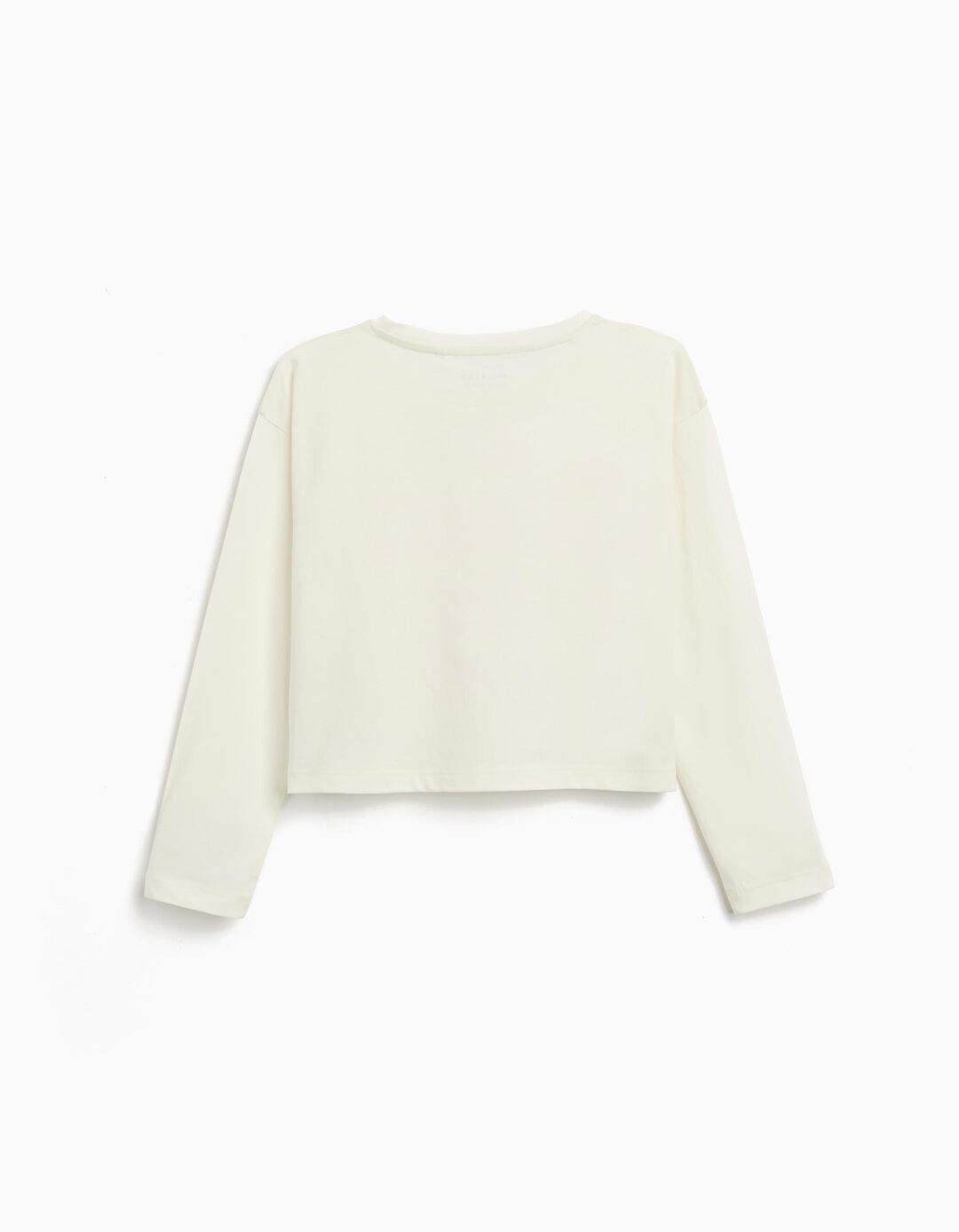 T-shirt de Manga Comprida, Menina, Branco