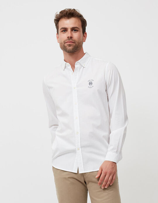 Long Sleeve Shirt, Men, White