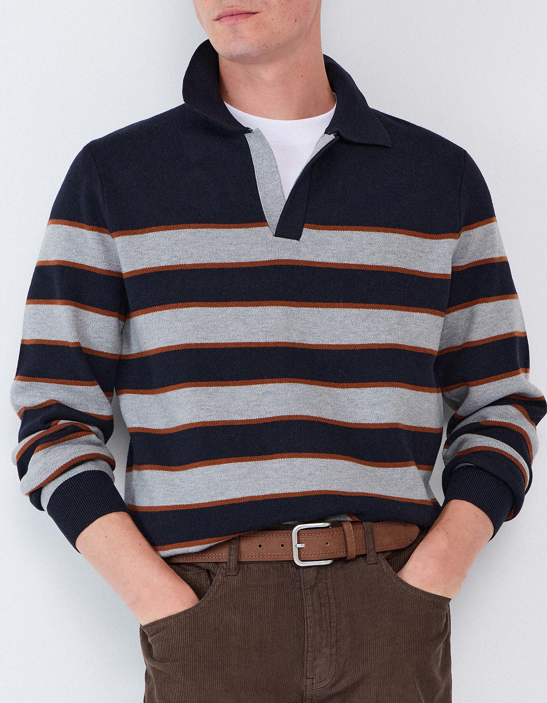 Comprar Online Camisola Com Gola Polo, Homem, Azul Escuro