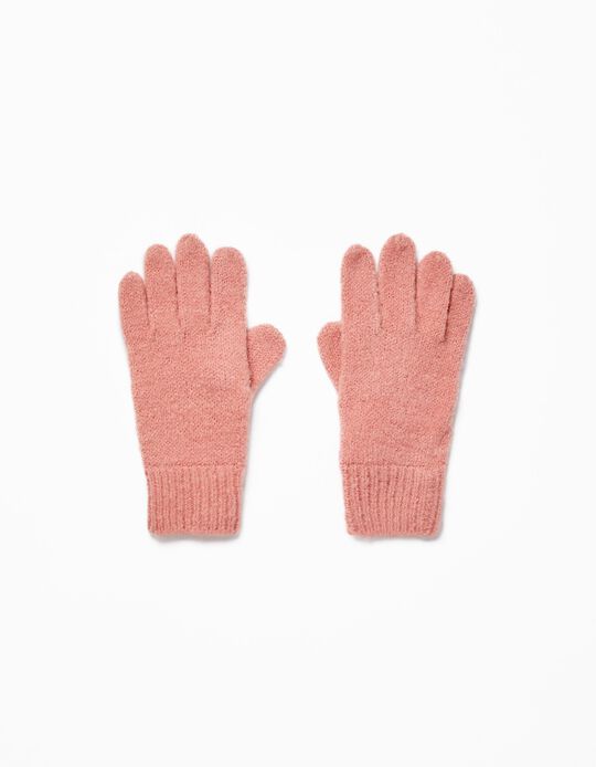 Knitted Gloves for Children, Pink