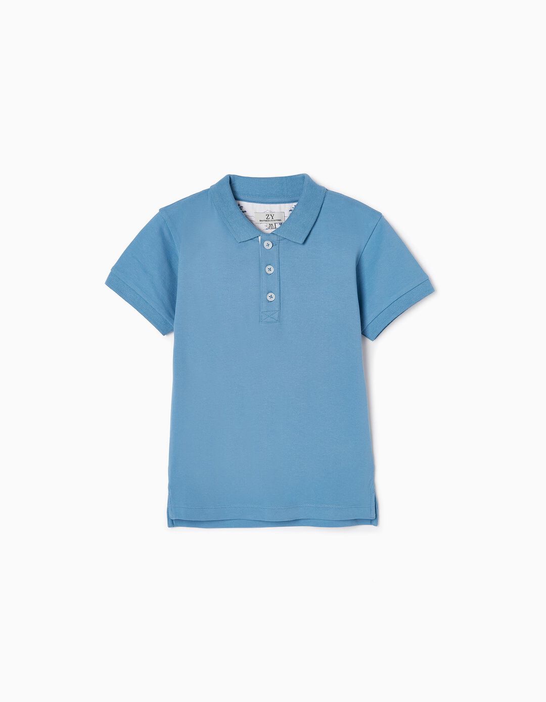Cotton Piqué Polo Shirt for Boys 'You&Me', Blue