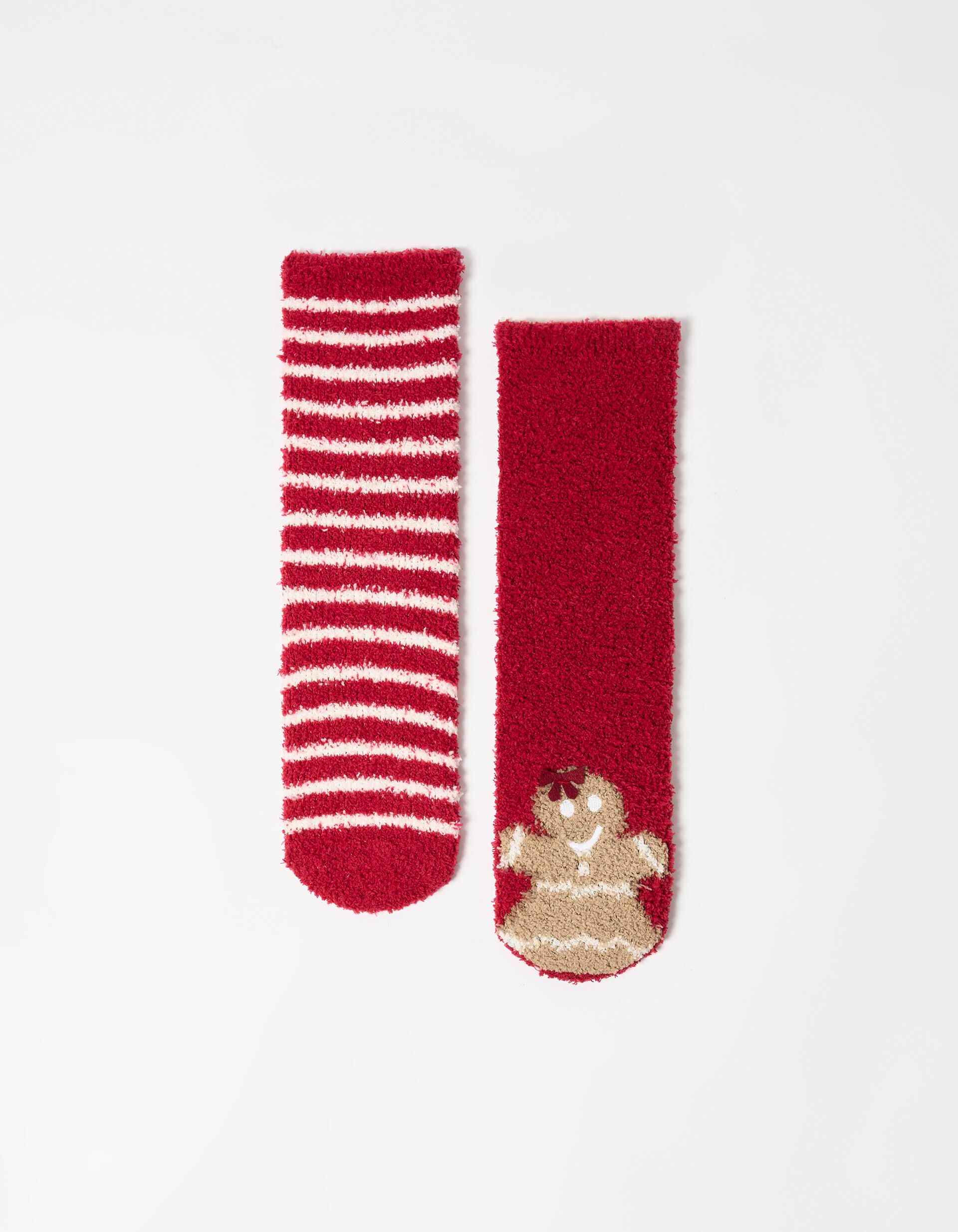 Comprar Online Pack 2 Pares de Meias Antiderrapantes Natal, Mulher, Vermelho