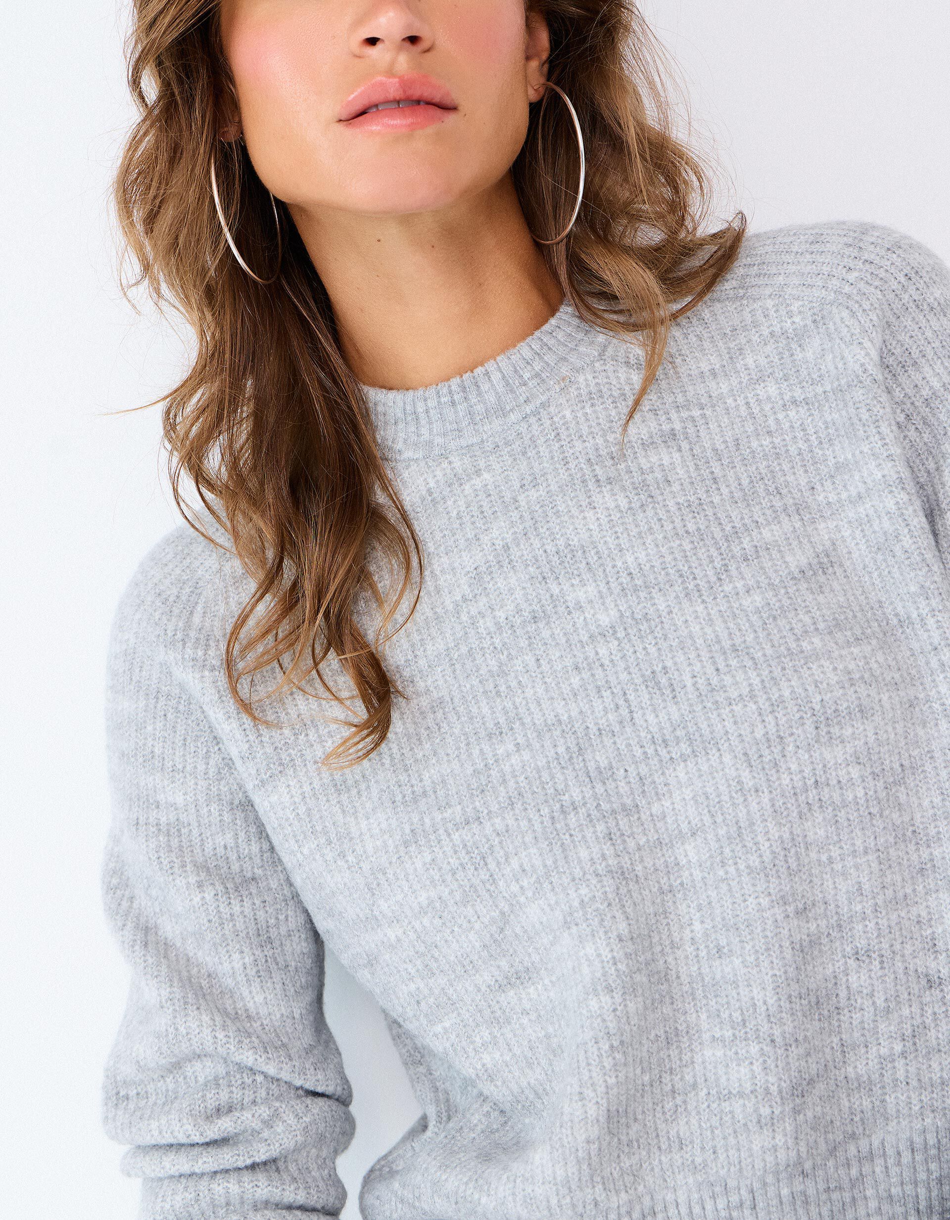 Comprar Online Camisola De Malha, Mulher, Cinzento Claro
