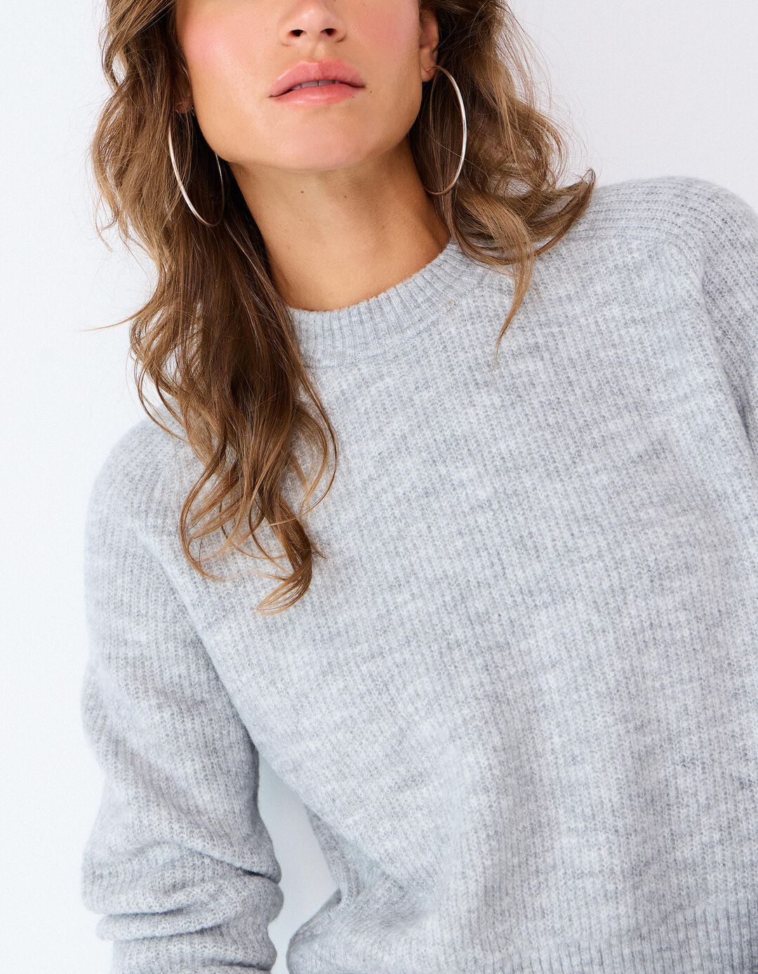 Camisola De Malha, Mulher, Cinzento Claro