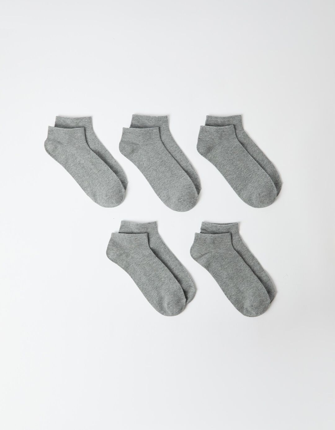 Pack 5 Pares de Meias Invis&iacute;veis, Homem, Cinzento Claro