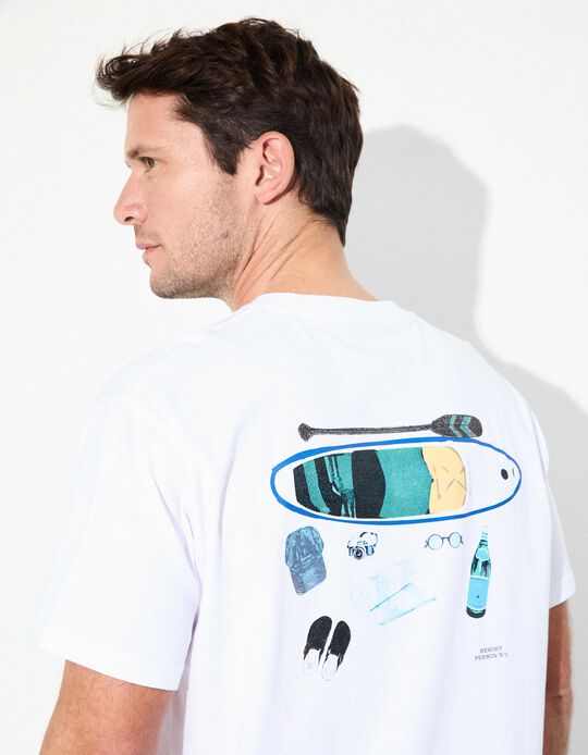 Comprar Online T-shirt Jersey Print, Homem, Branco