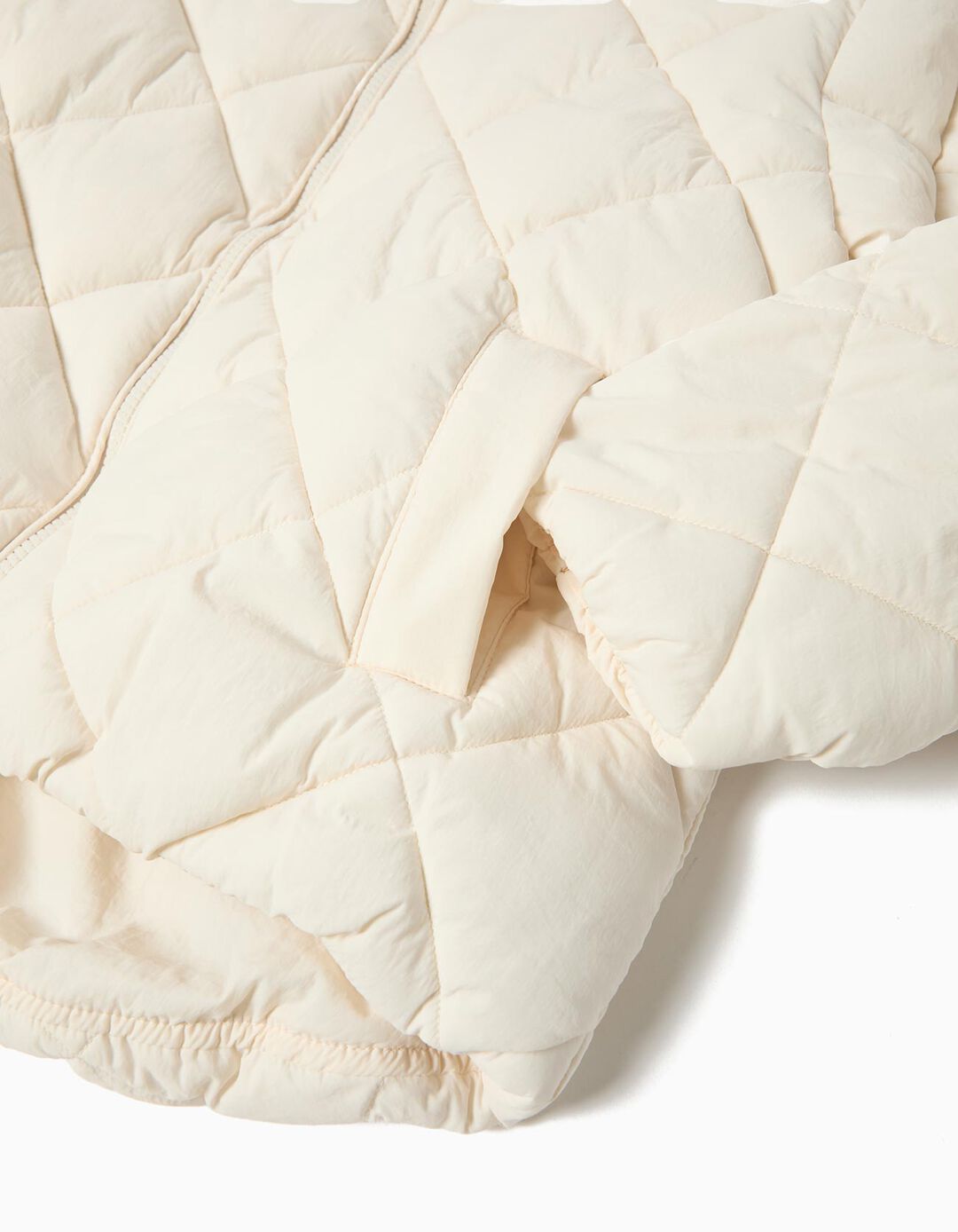 Casaco Acolchoado Capuz, Menina, Branco
