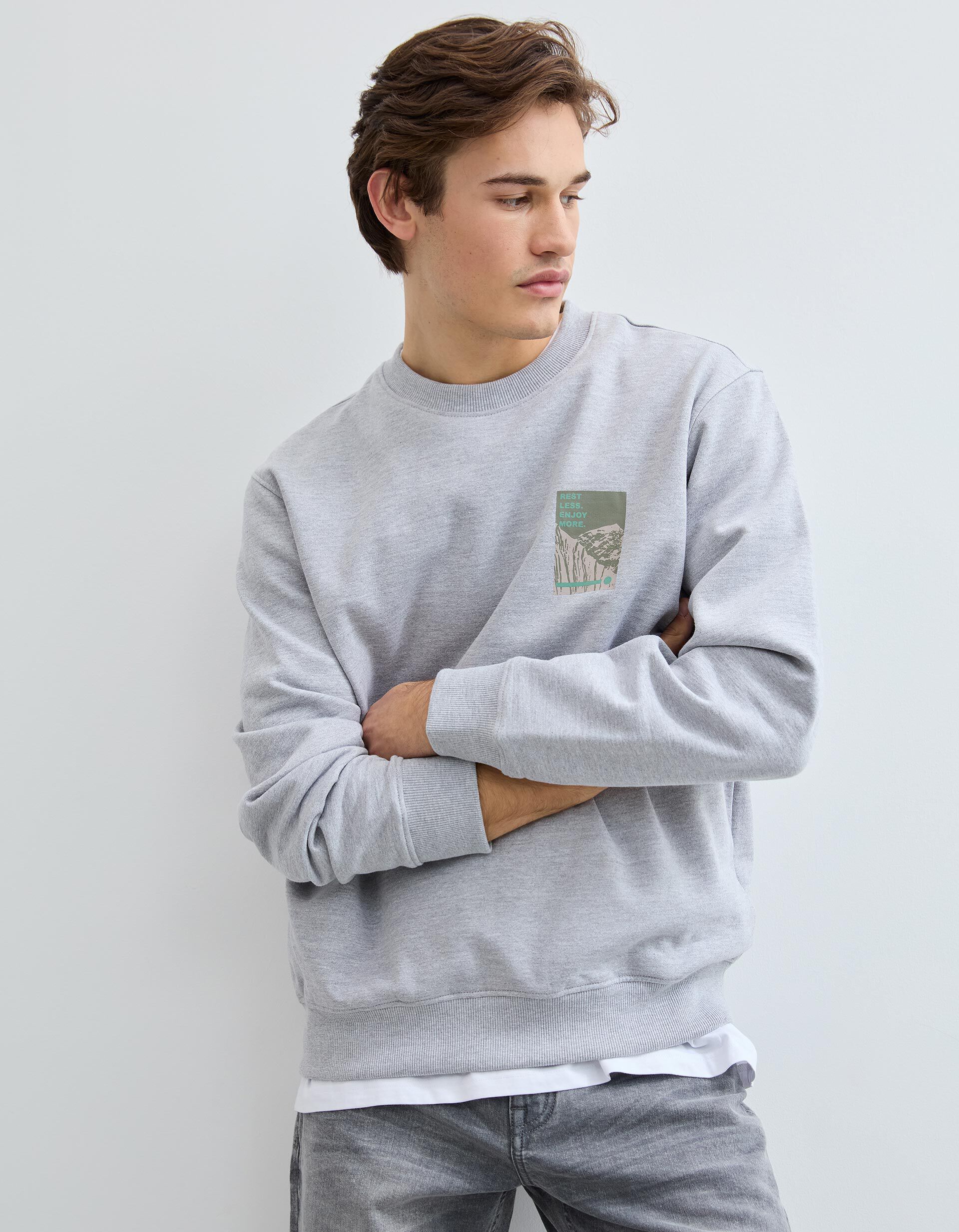 Comprar Online Sweatshirt, Homem, Cinzento Claro