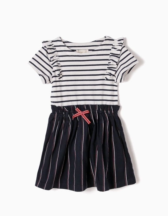 Combined Dress, Stripes