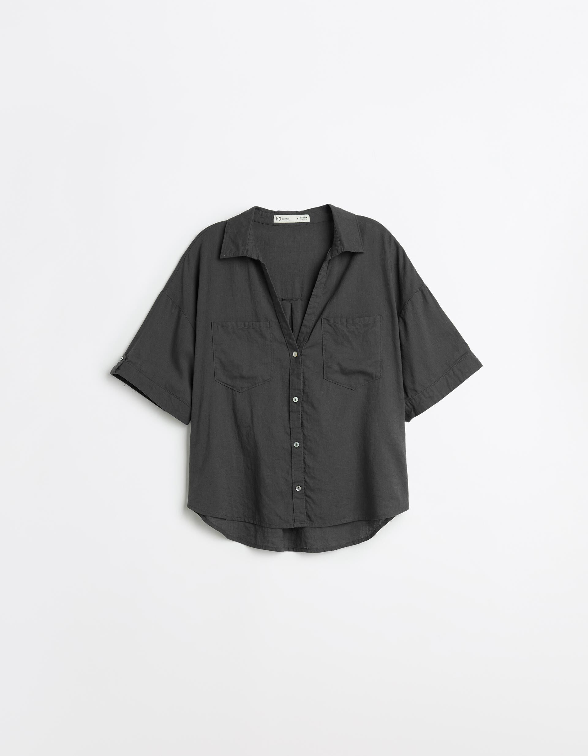 Comprar Online Camisa com Linho, Mulher, Cinzento Escuro