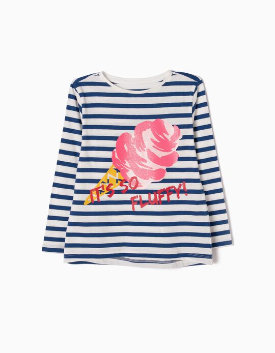 Striped Long-Sleeved T-Shirt, Ice Cream