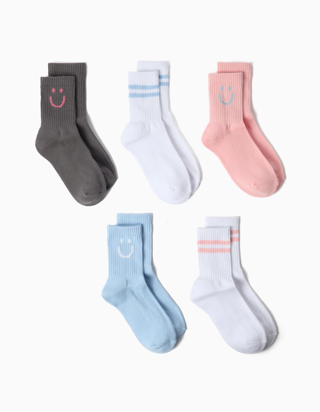 Pack 5 Pares De Meias Desportivas, Menina, Multicolor