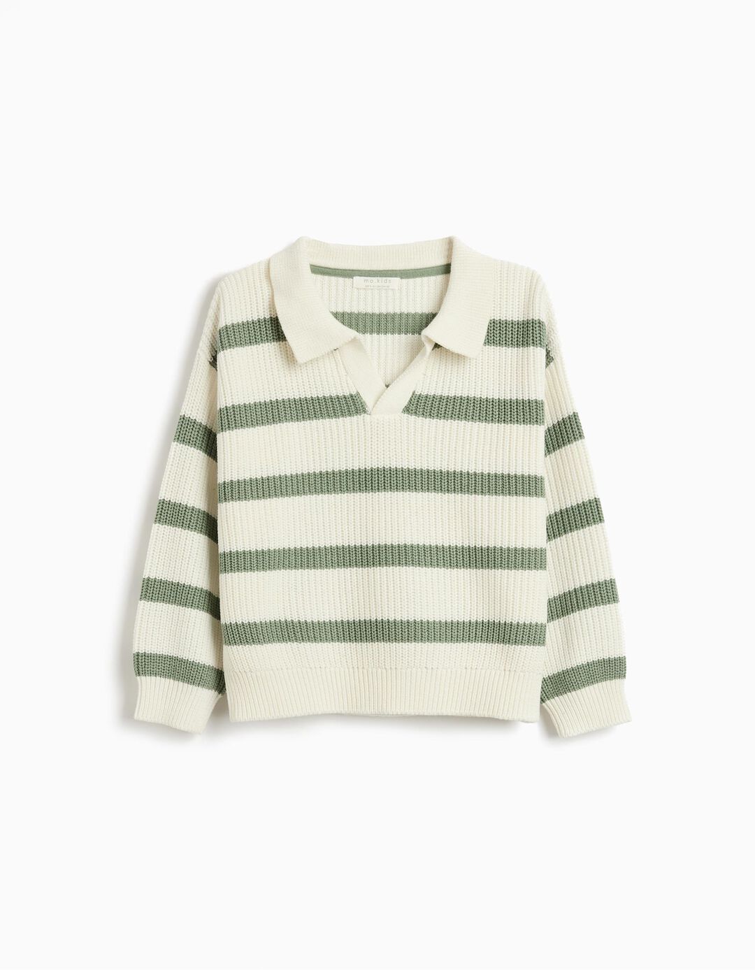 Camisola de Malha com Riscas, Menina, Verde