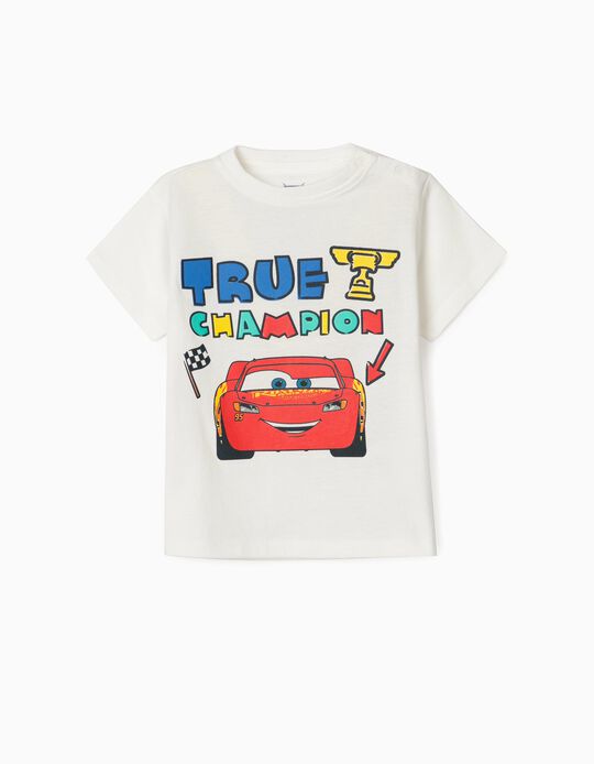T-Shirt para Bebé Menino 'True Champion', Branco