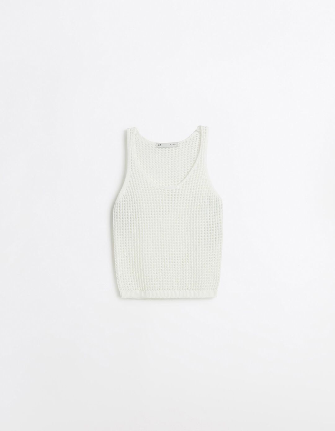 Top de Malha Crochet, Mulher, Branco