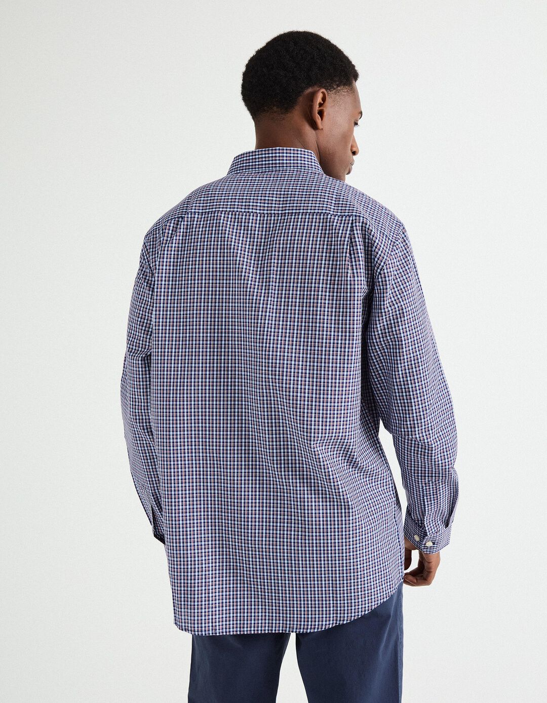 Camisa de Xadrez, Homem, Azul Escuro 
