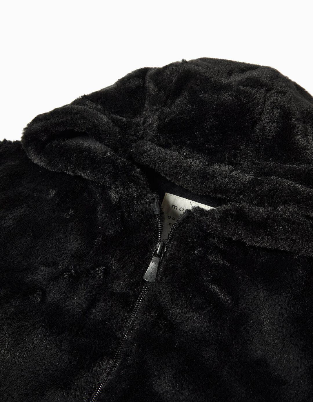 Casaco de Pelo Sintético, Menina, Preto