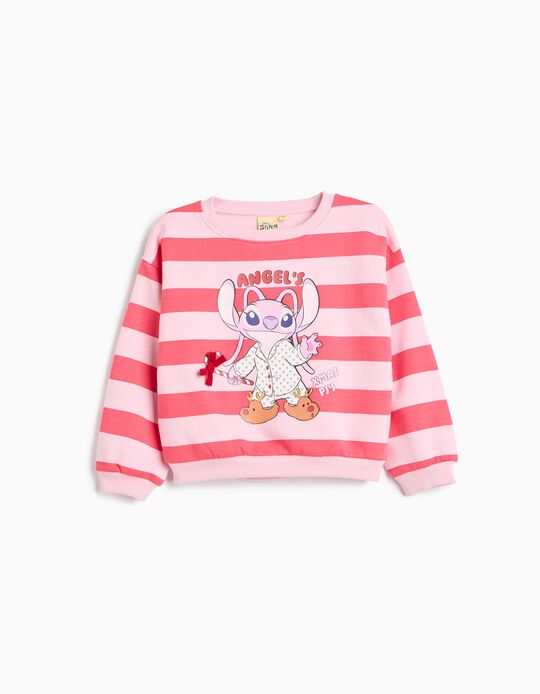 Comprar Online Sweatshirt &Agrave;s Riscas 'Stitch' &copy;Disney, Menina, Rosa Claro