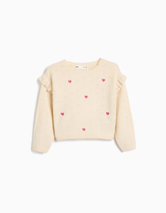 Comprar Online Camisola Bordada, Menina, Bege Claro