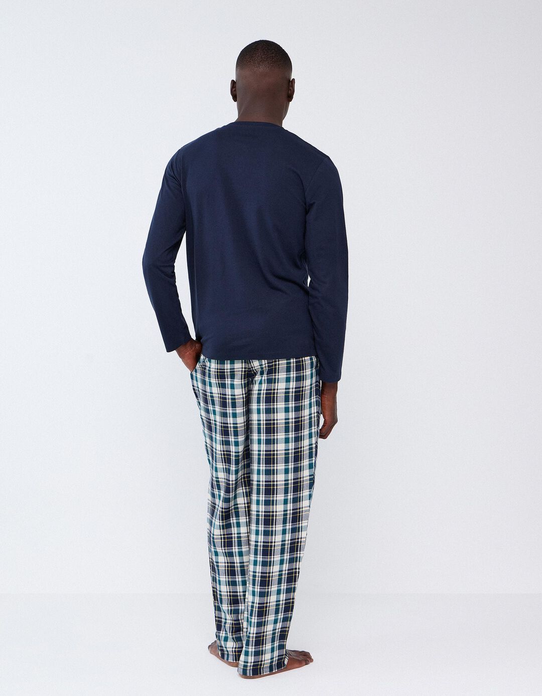 Pijama Xadrez, Homem, Azul Escuro