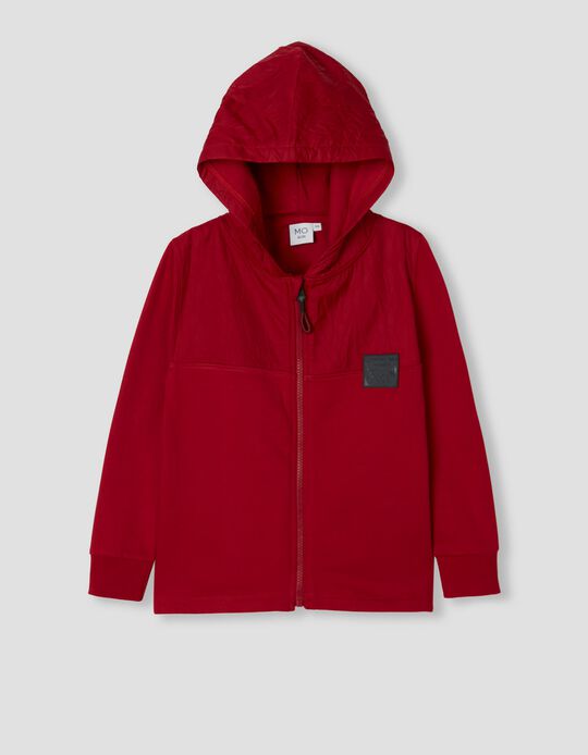 Hooded Jacket, Boys, Red