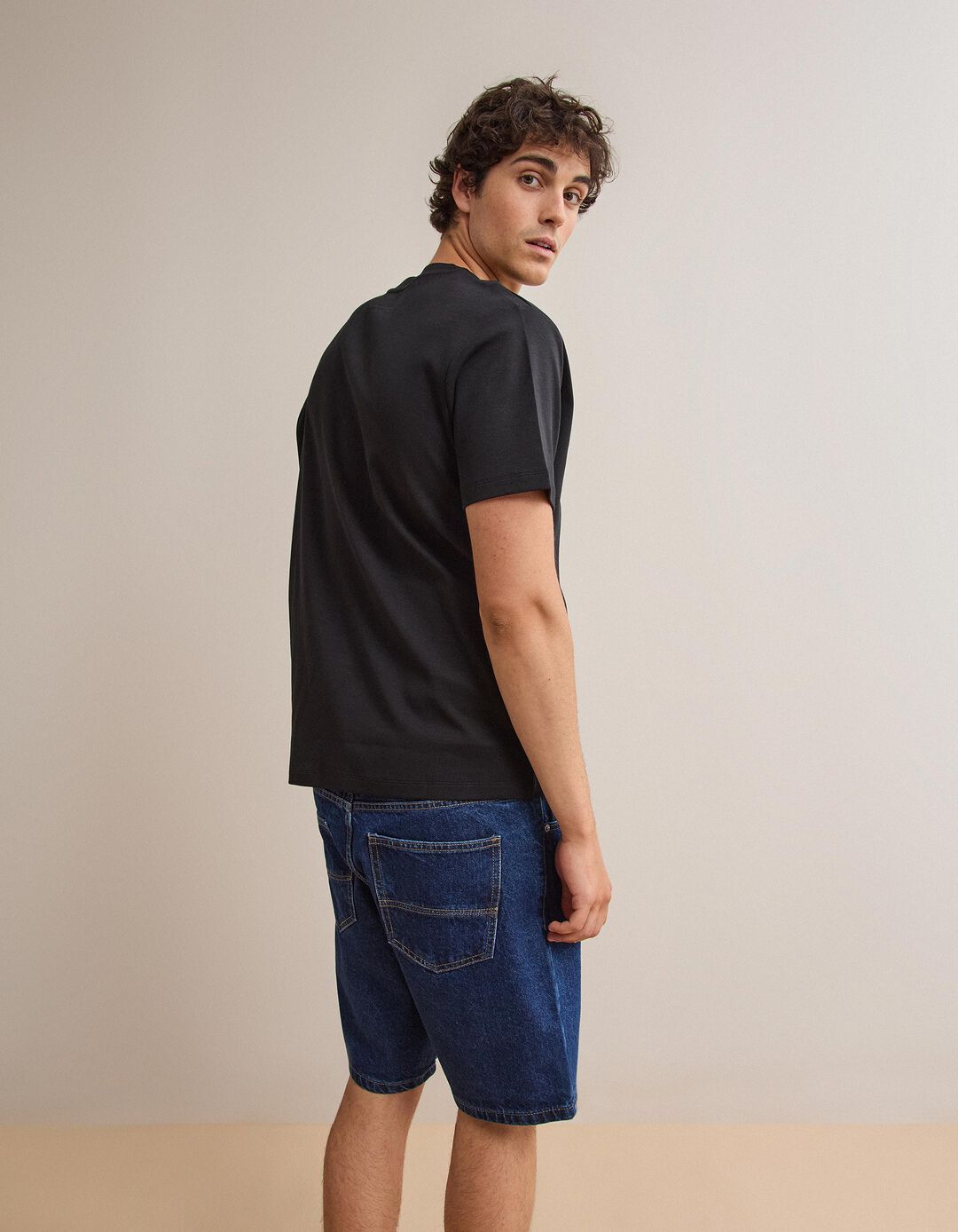 T-shirt Interlock, Homem, Preto
