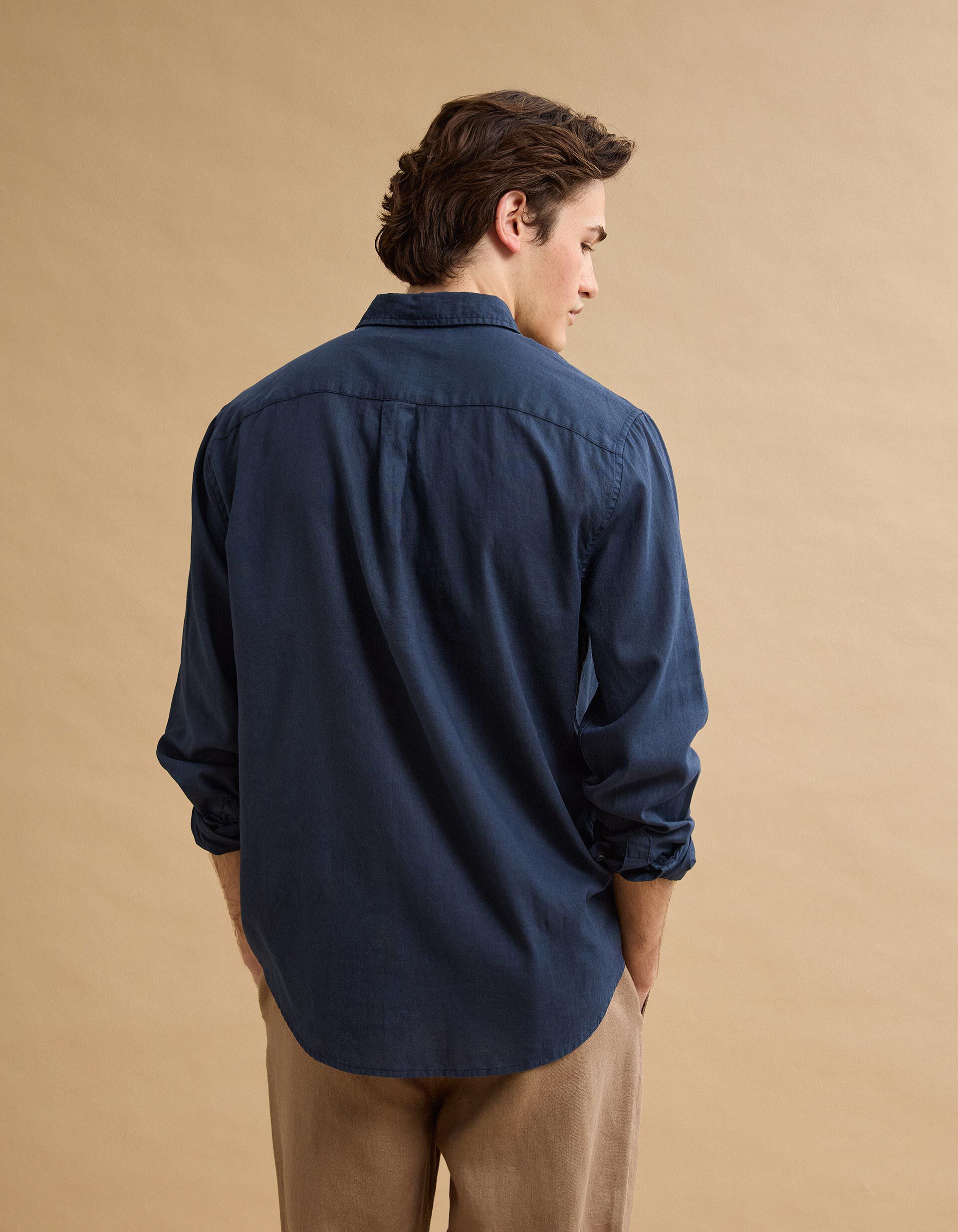 Comprar Online Camisa com Linho, Homem, Azul Escuro