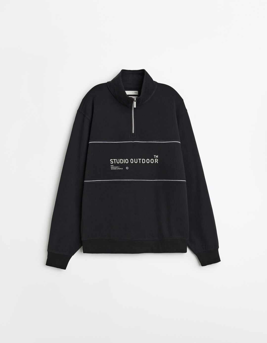 Sweatshirt com Fecho, Homem, Preto