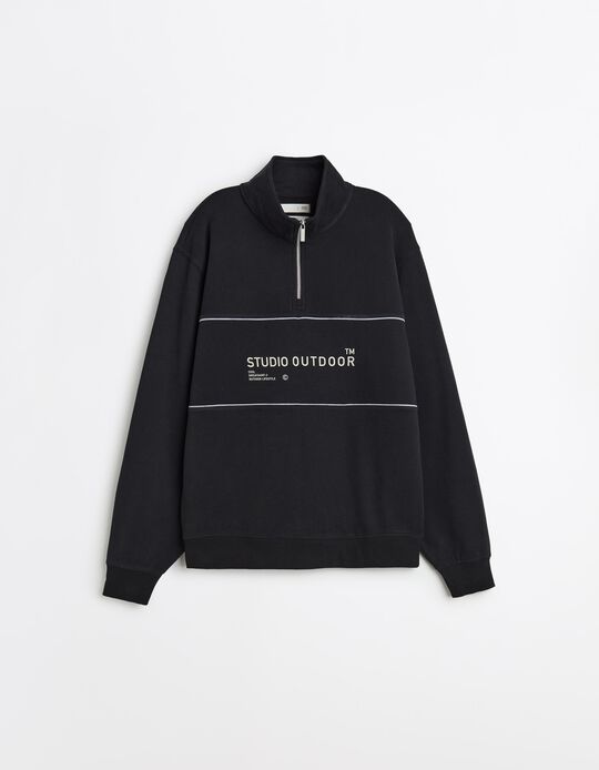 Comprar Online Sweatshirt com Fecho, Homem, Preto