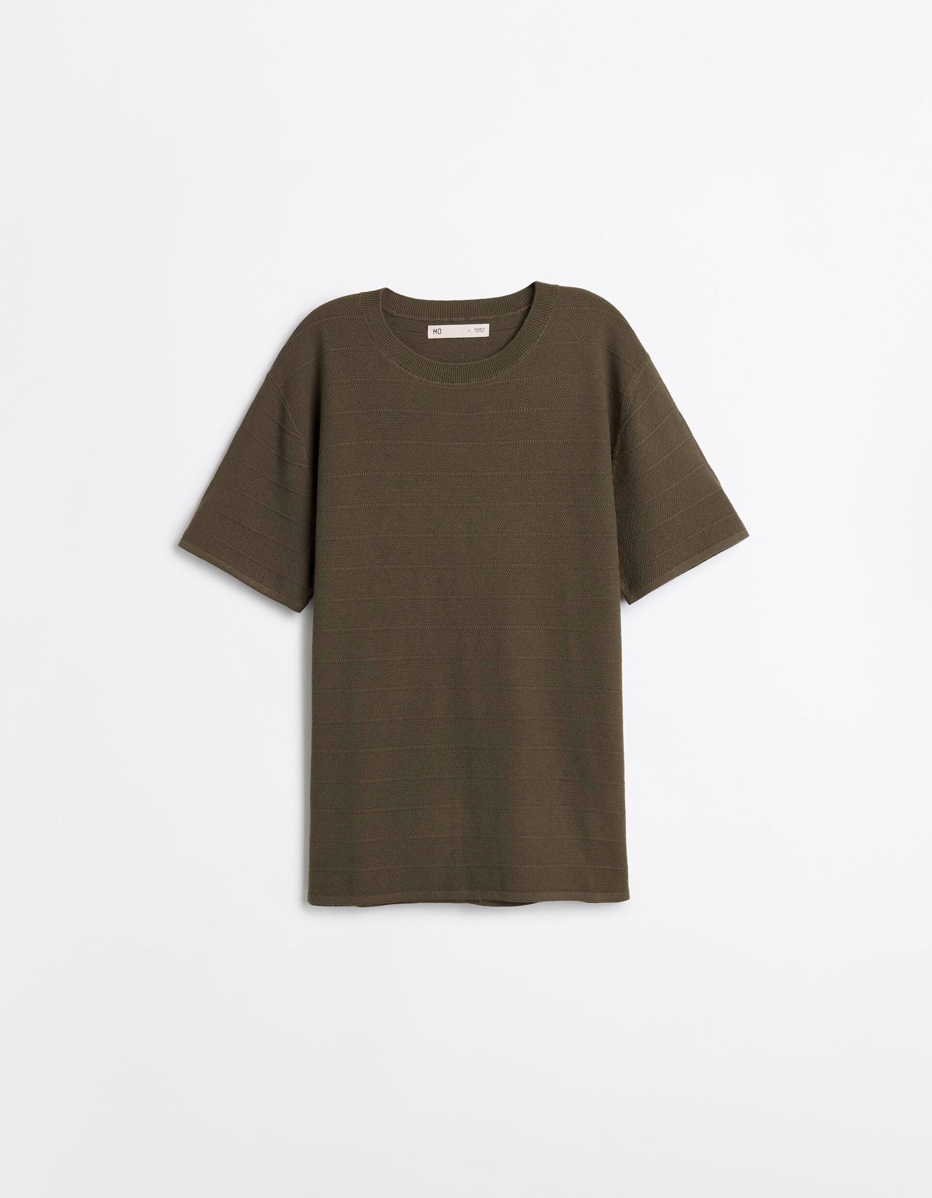 Comprar Online T-shirt Em Malha Tricotada, Homem, Verde Escuro